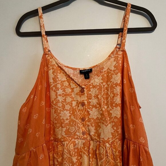 Torrid Size 1 Orange Patterned Tank Top - Picture 7 of 9